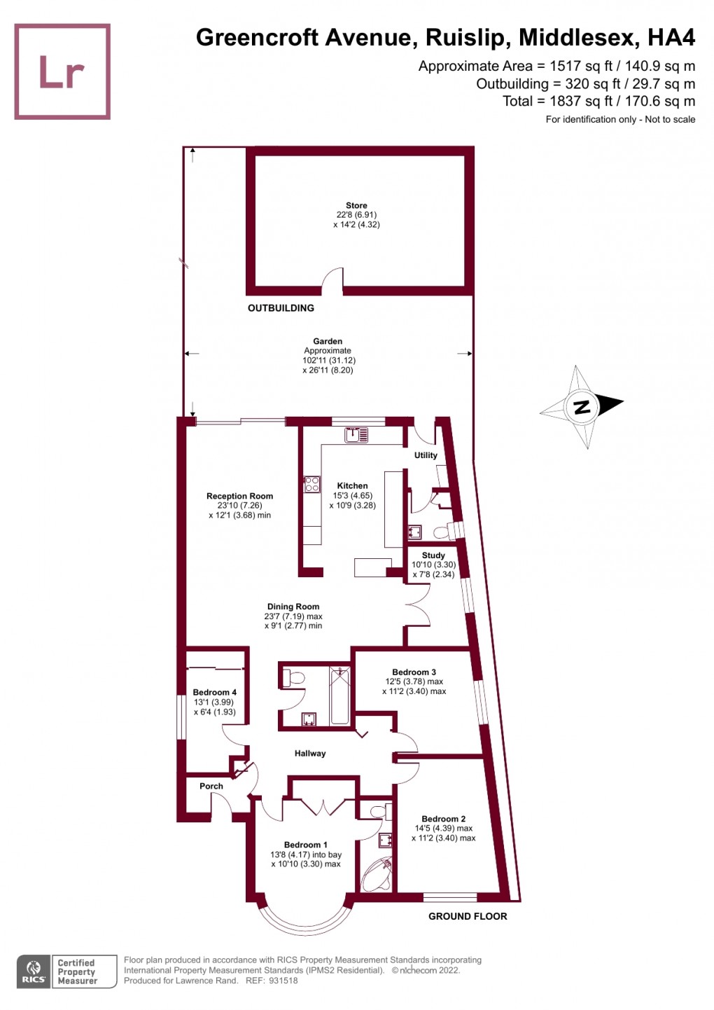Floorplan for Greencroft Avenue, Ruislip, HA4