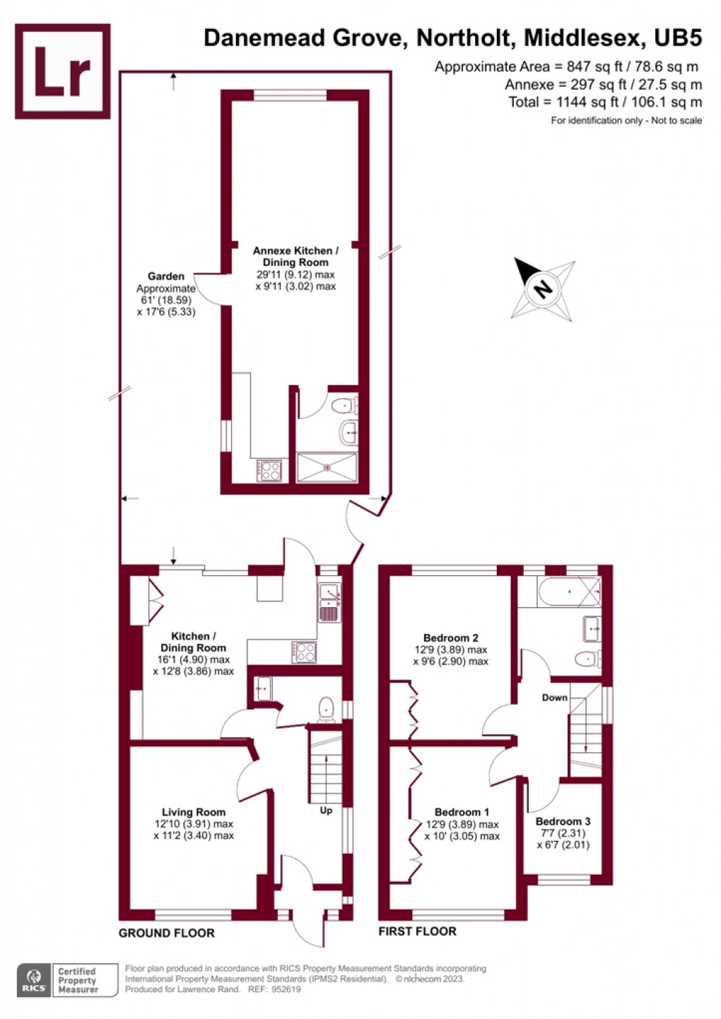 Floorplan for Danemead Grove, Northolt, UB5