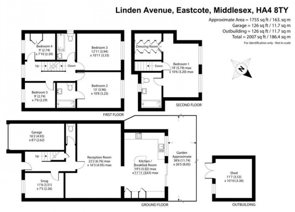 Floorplan for Linden Avenue, Ruislip, HA4