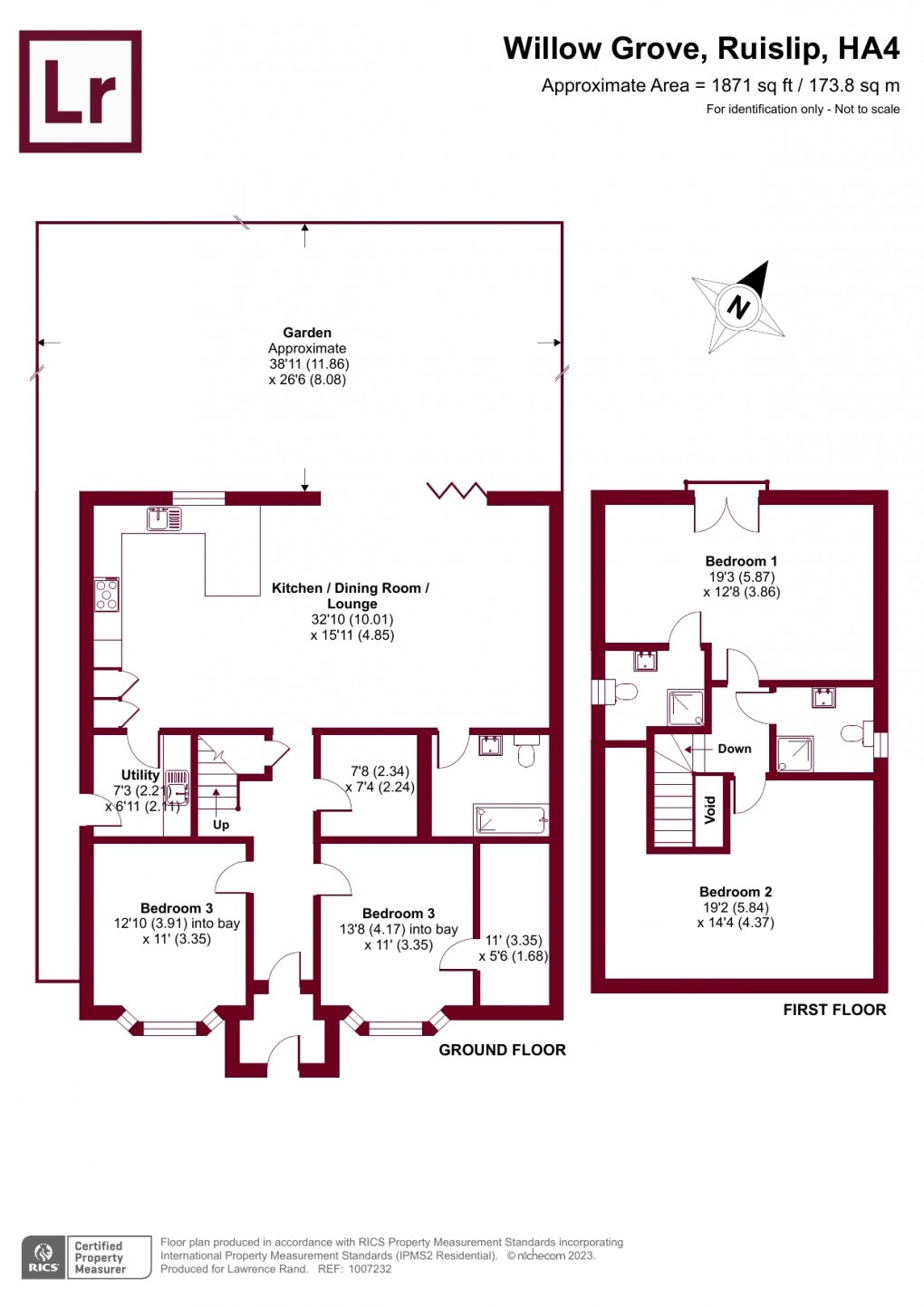 Floorplan for Willow Grove, Ruislip, HA4