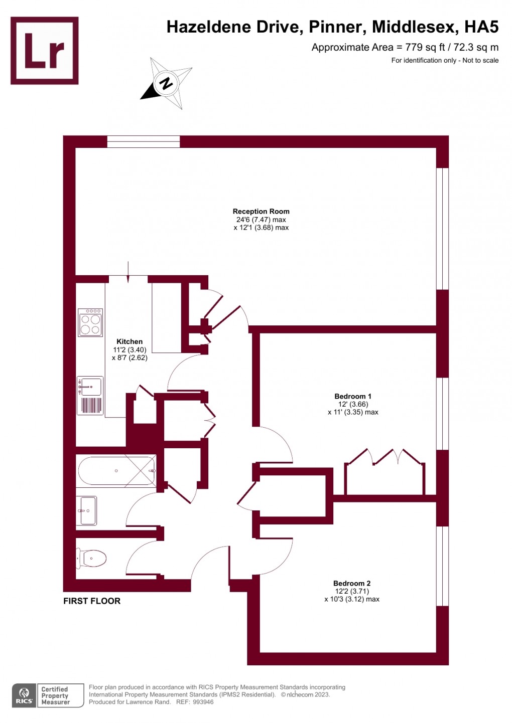 Floorplan for Hazeldene Drive, Pinner, HA5