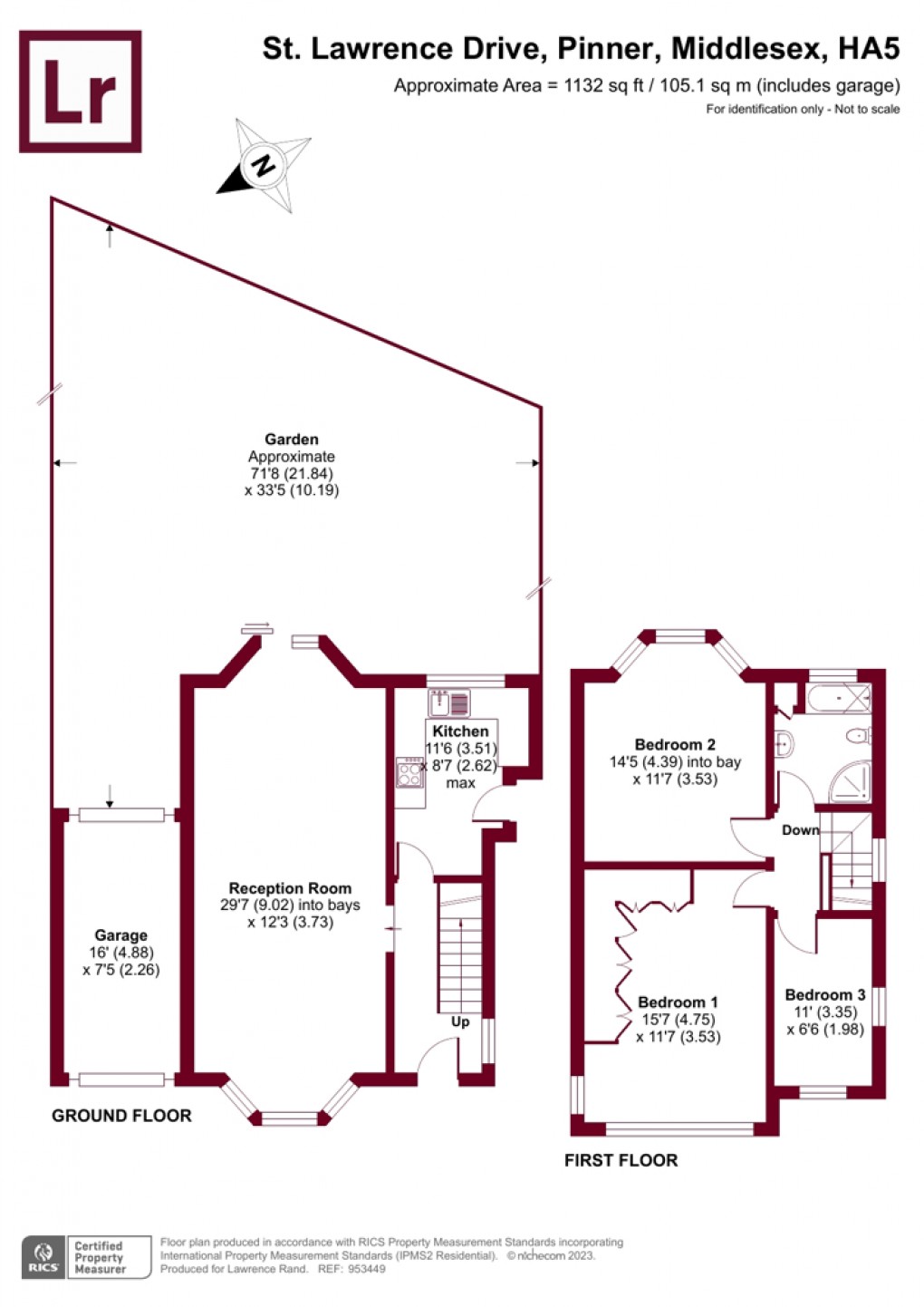 Floorplan for St. Lawrence Drive, Pinner, HA5