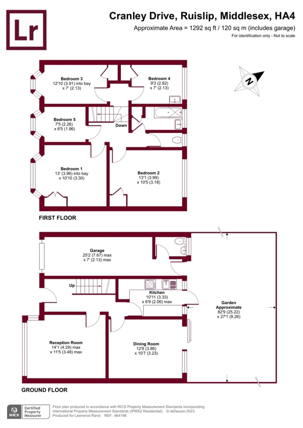 Floorplan for Cranley Drive, Ruislip, HA4